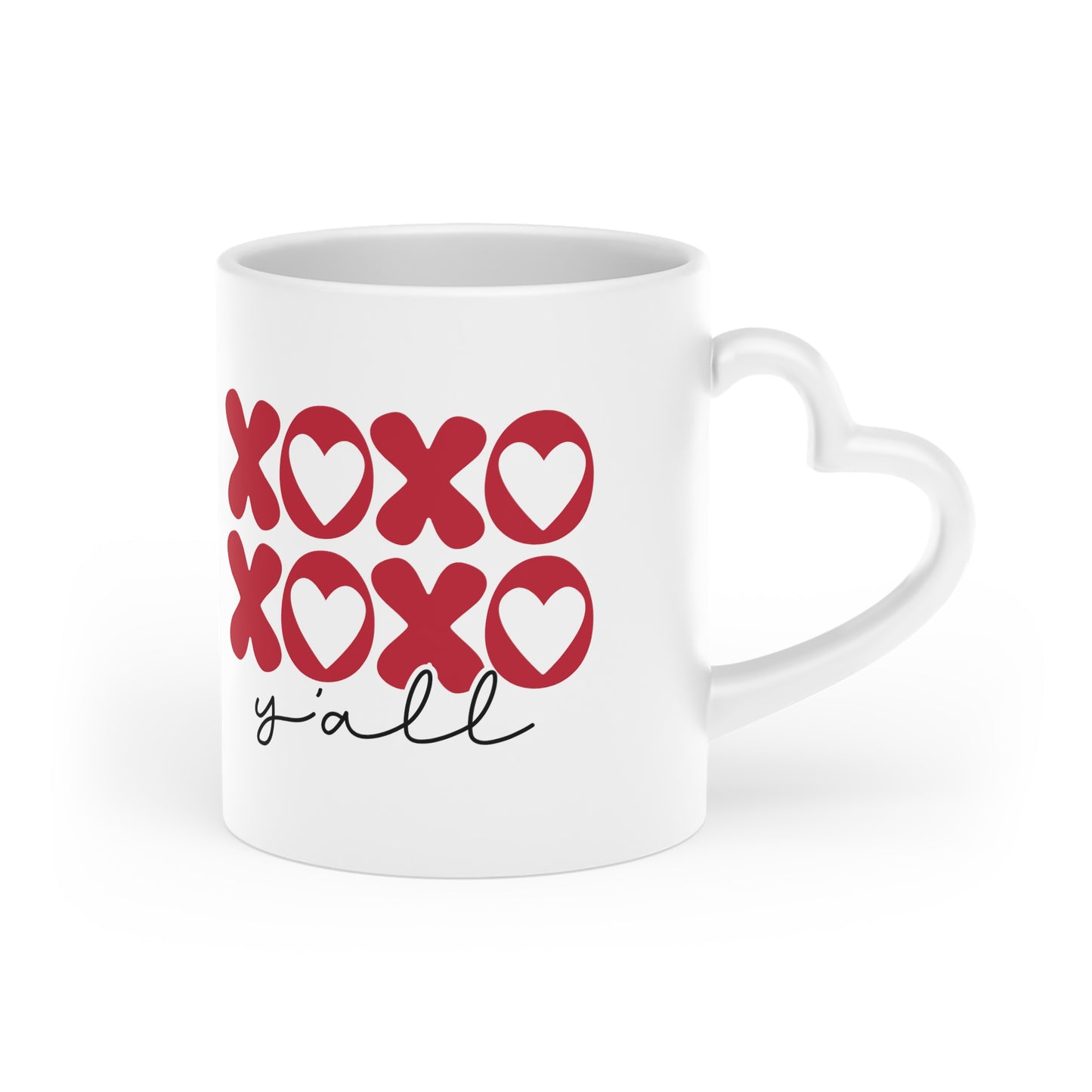 XOXO Y'all Heart-Shaped Valentine's Mug