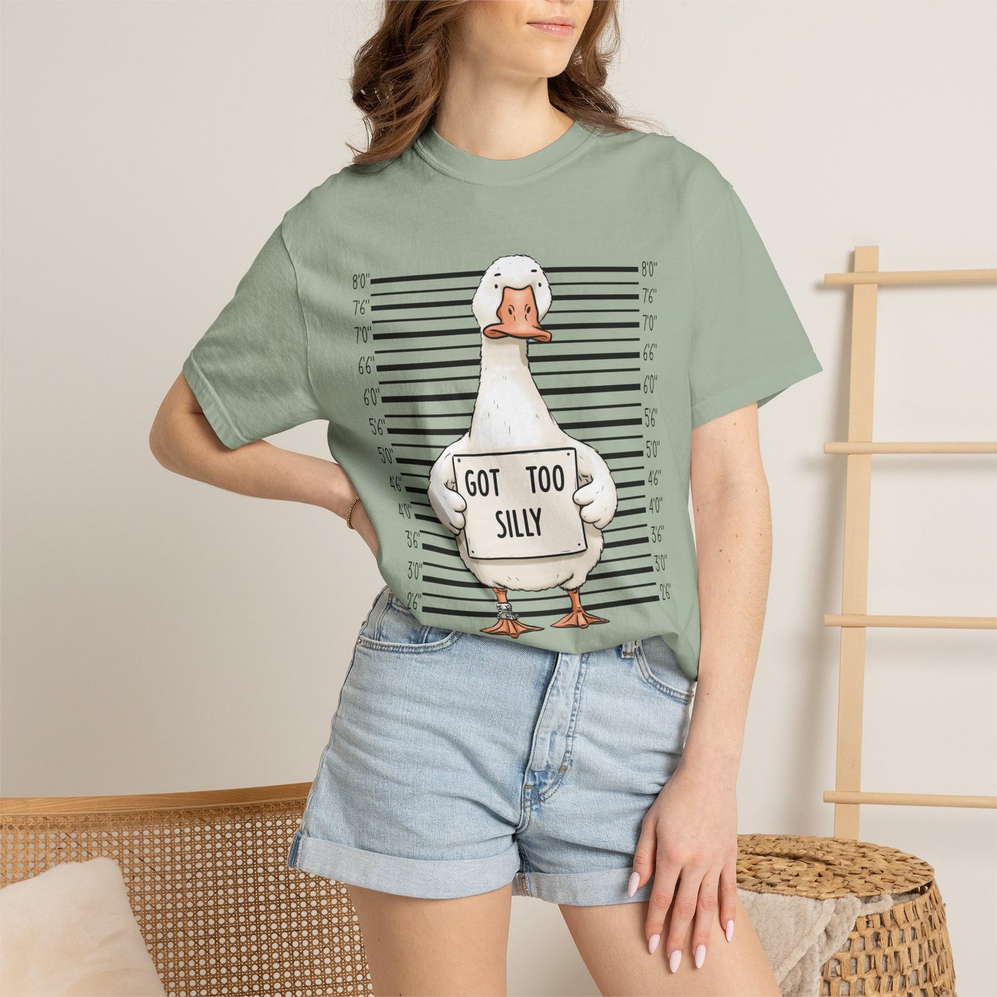 Funny Goose T-Shirt — 'Got Too Silly' Mugshot Graphic Tee