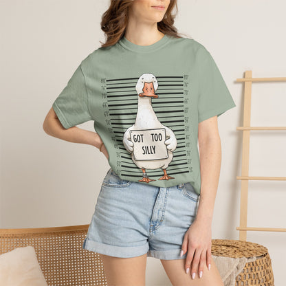 Funny Goose T-Shirt — 'Got Too Silly' Mugshot Graphic Tee