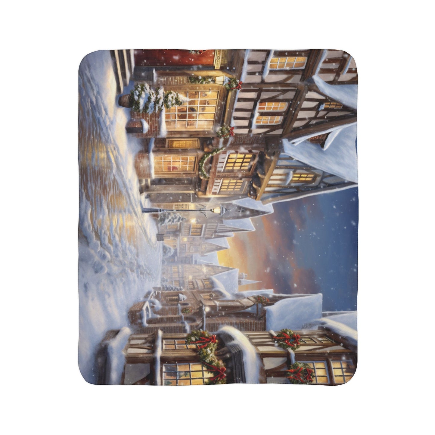 Christmas Village Sherpa Blanket