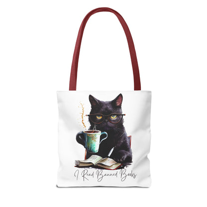 I READ BANNED BOOKS BLACK CAT Tote Bag