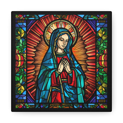 Faux Stained Glass Virgin Mary Canvas Gallery Wraps