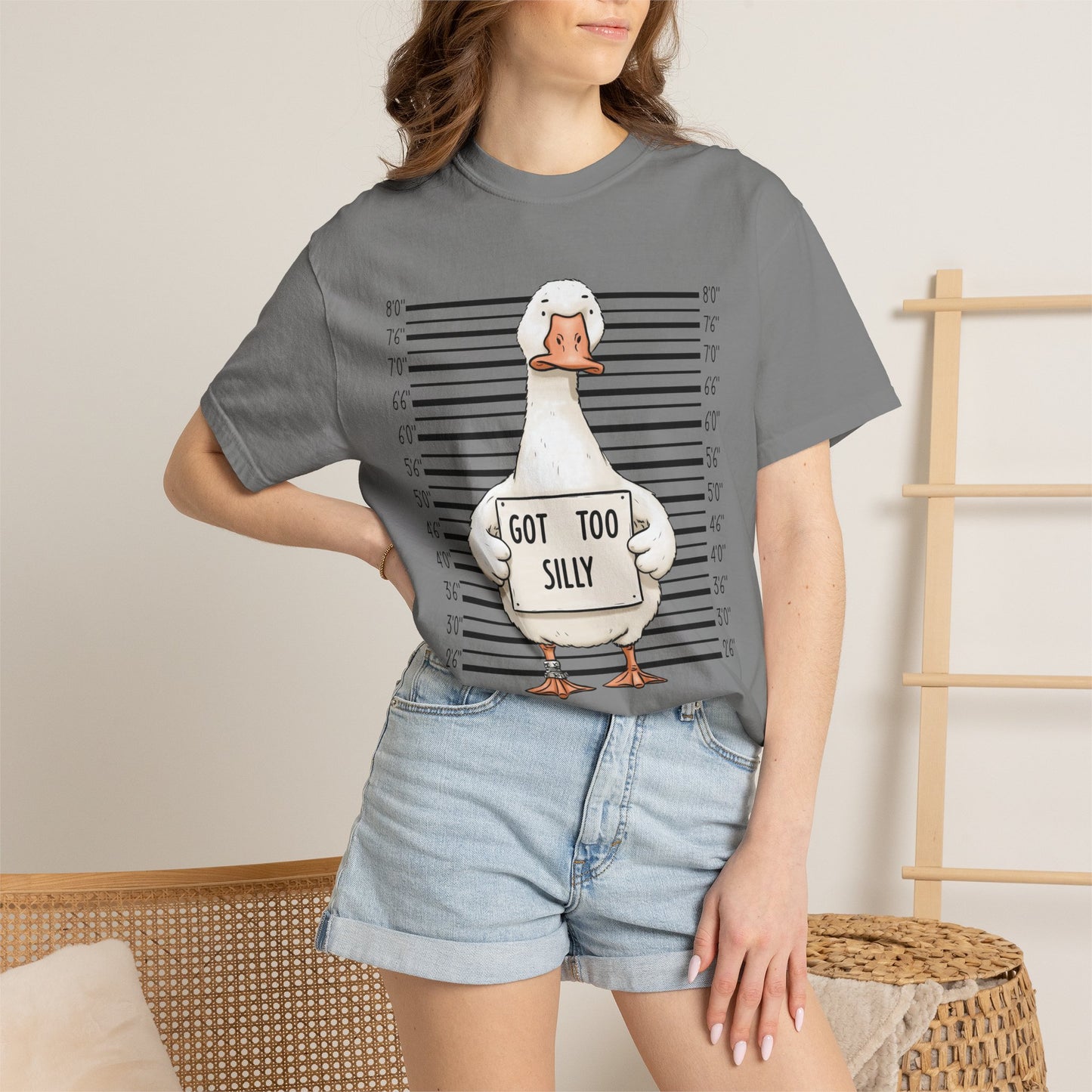 Funny Goose T-Shirt — 'Got Too Silly' Mugshot Graphic Tee