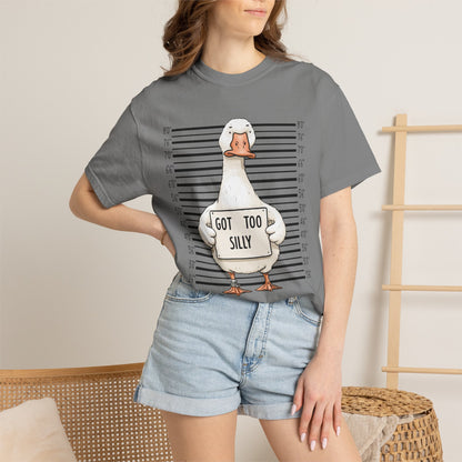 Funny Goose T-Shirt — 'Got Too Silly' Mugshot Graphic Tee