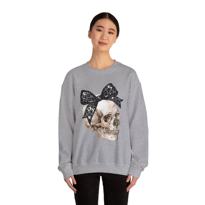 Halloween Skull with Bow Sweatshirt