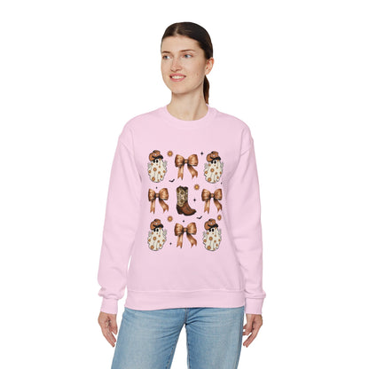 Coquette Cowboy Ghosts Halloween Sweatshirt