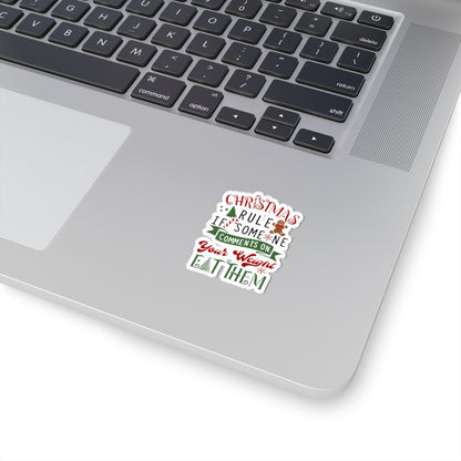 Christmas Rule If Someone Comments On Your Weight EAT THEM Kiss-Cut Stickers