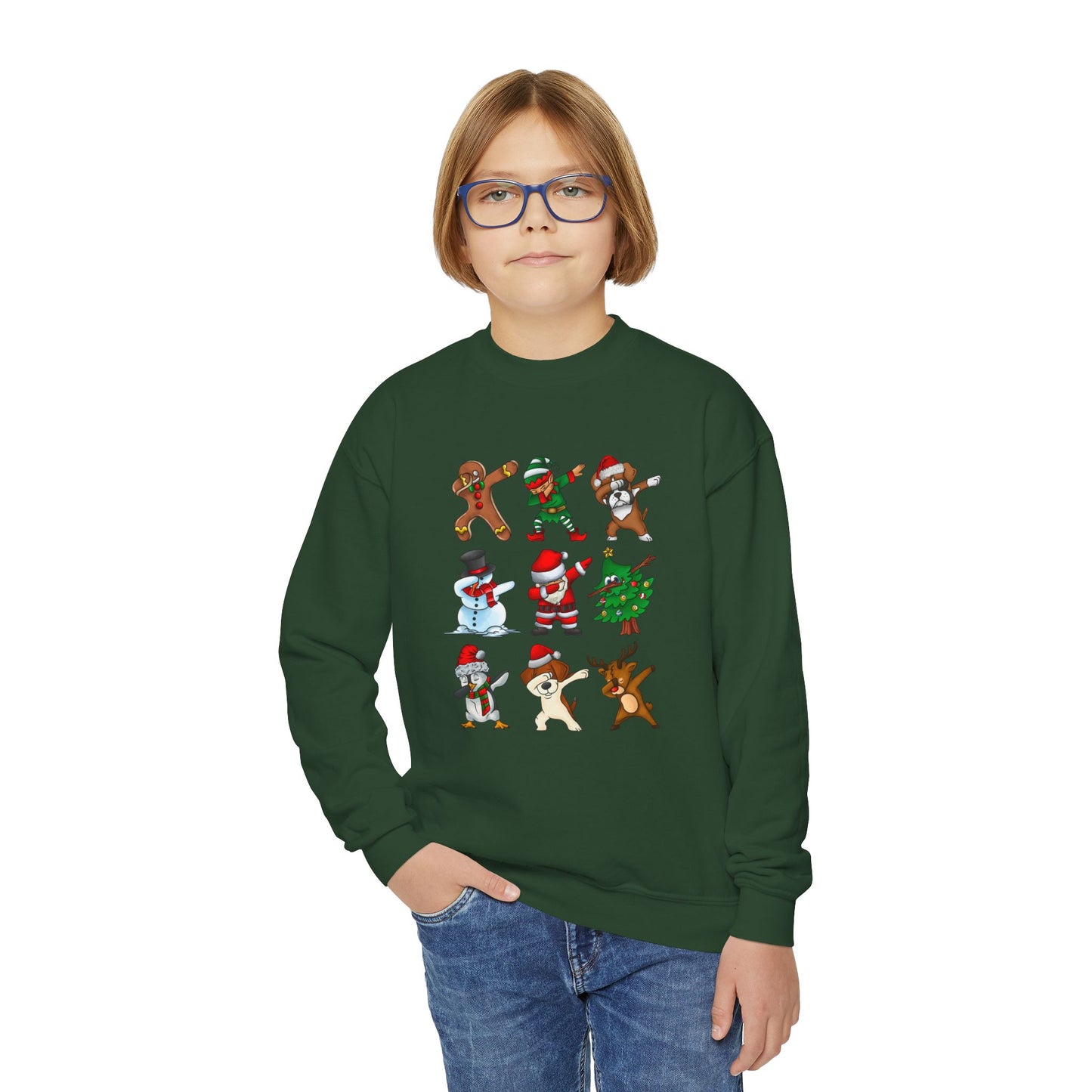 Dabbing Christmas Youth Crewneck Sweatshirt