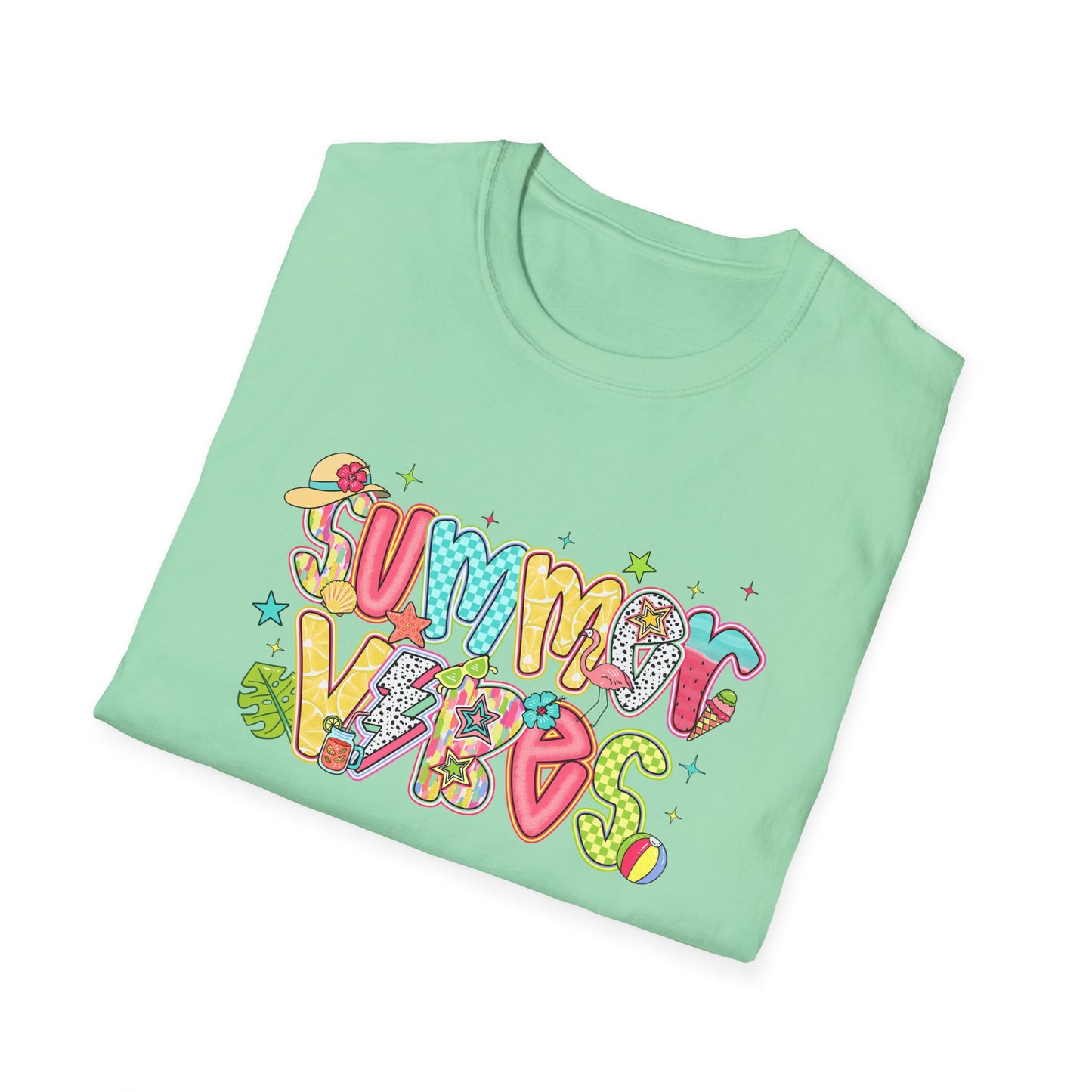Colorful Summer Vibes Unisex Softstyle T-Shirt