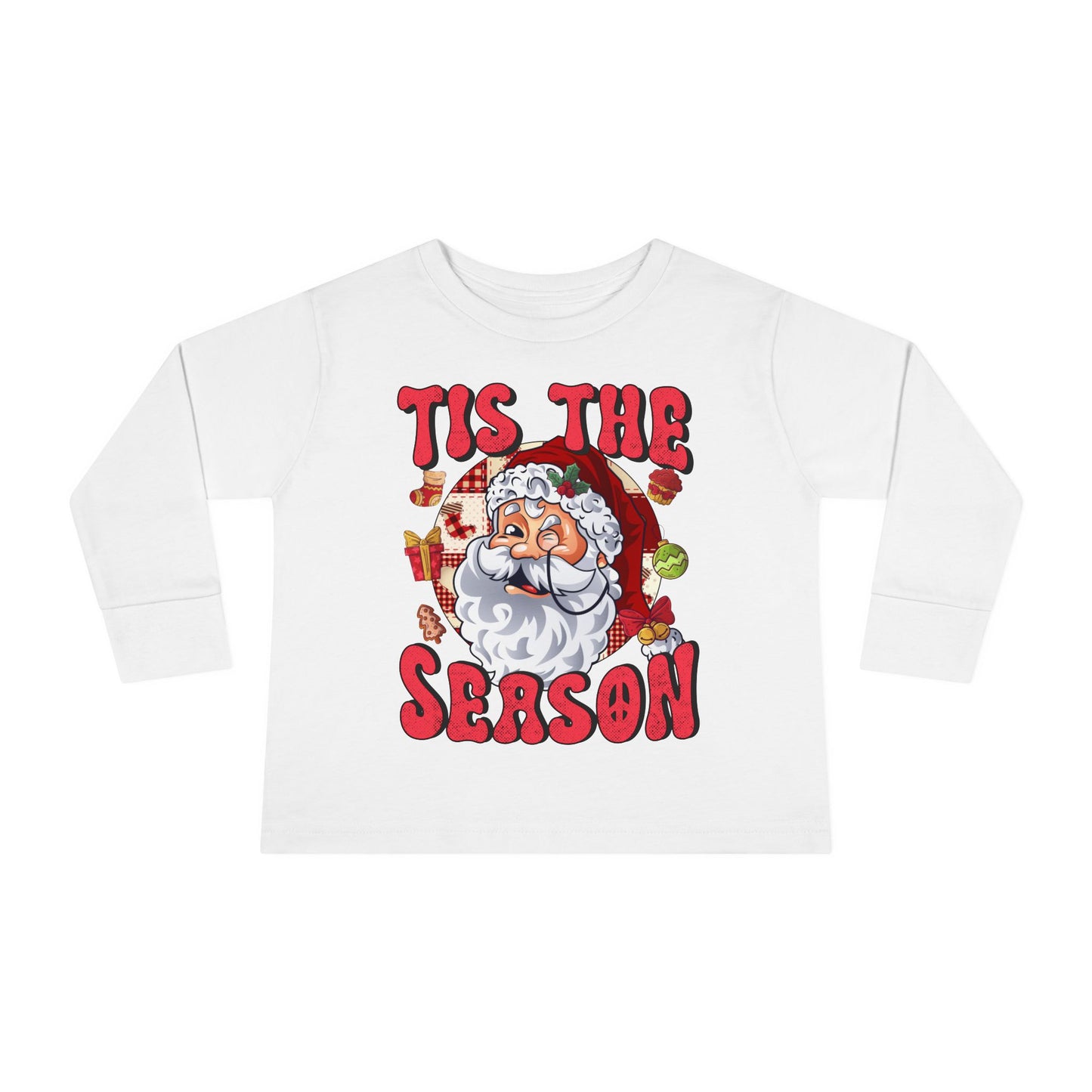 Tis the Season Santa Toddler Long Sleeve Tee