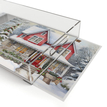 Christmas Cottage Acrylic Serving Tray