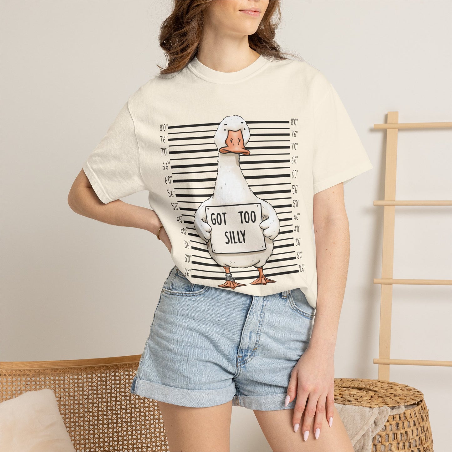 Funny Goose T-Shirt — 'Got Too Silly' Mugshot Graphic Tee
