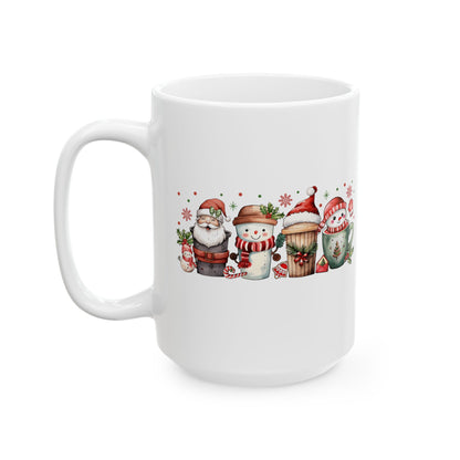 Christmas Santa & Snowman Ceramic Mug