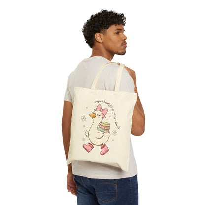 Tote Bag "Oops I Bought Another Book" Canvas Booklover Tote