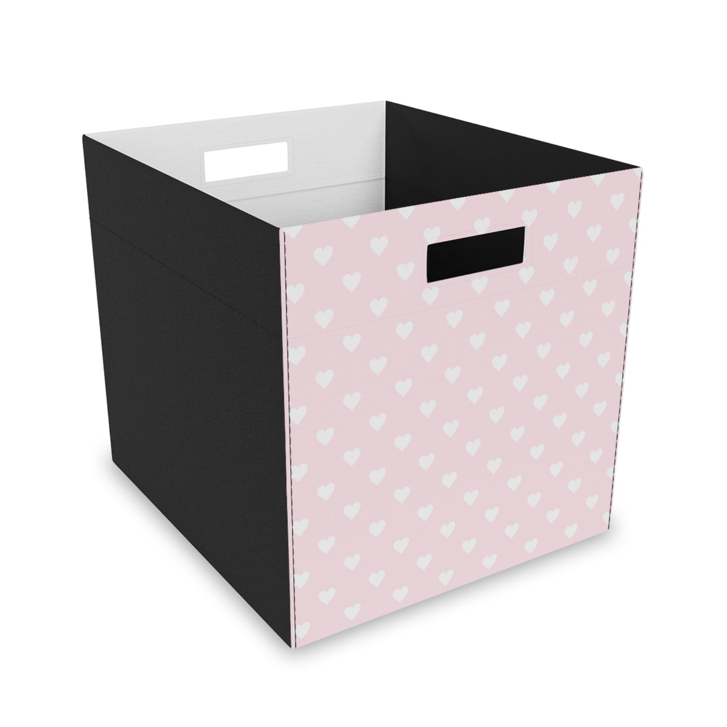 Coquette Pink Heart Felt Storage Box