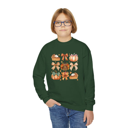 Coquette Thanksgiving Turkey Youth Crewneck Sweatshirt