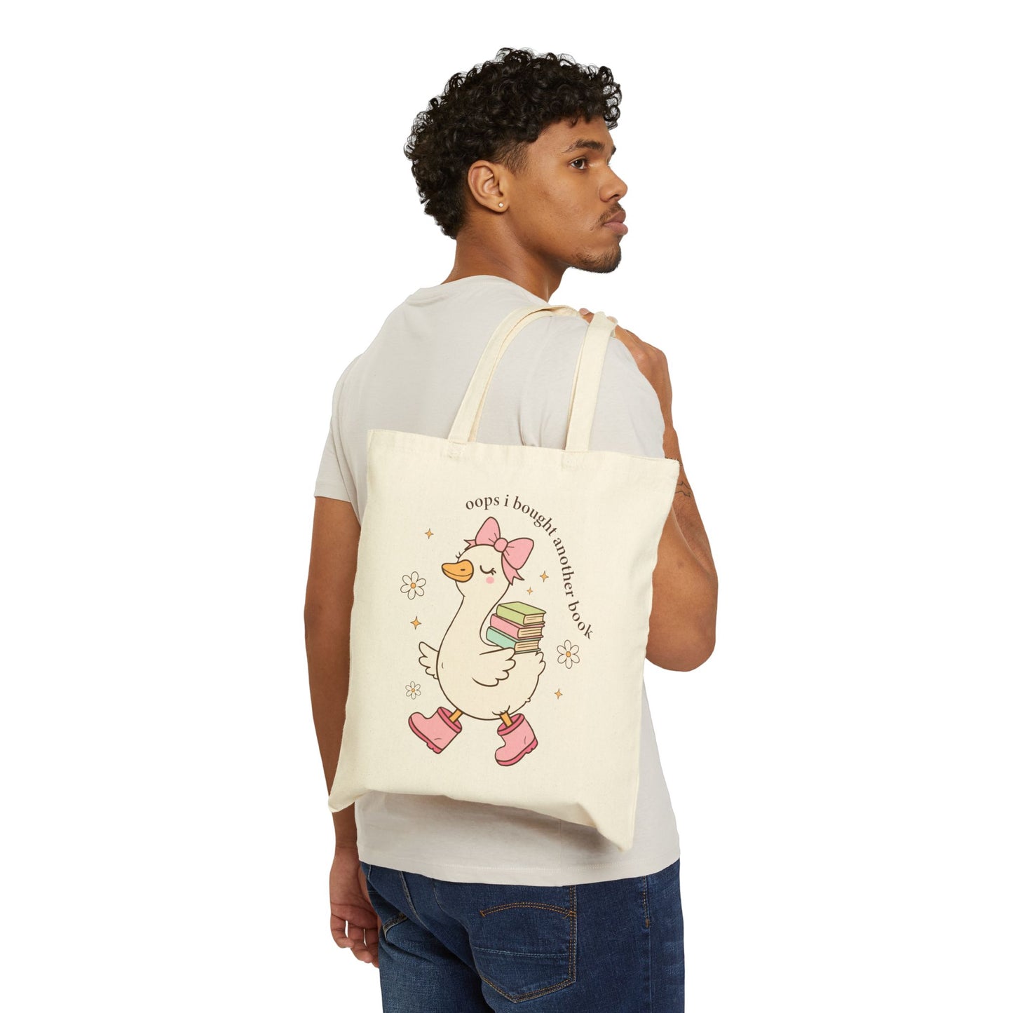 Tote Bag "Oops I Bought Another Book" Canvas Booklover Tote