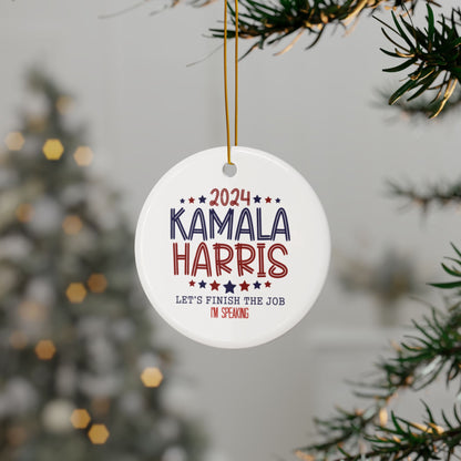 Kamala Harris Ceramic Ornaments, 2-Side Print, (1pc, 3pcs, 5pcs, 10pcs)