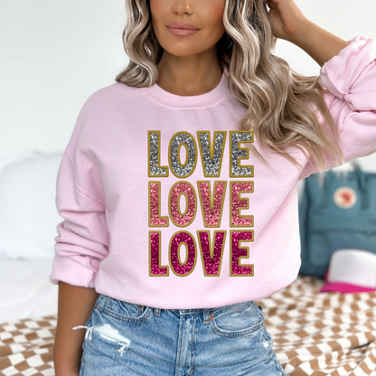 Love Love Love Valentine's Day Sweatshirt