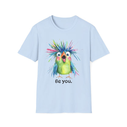 Colorful Quirky Bird Design with "Be you."