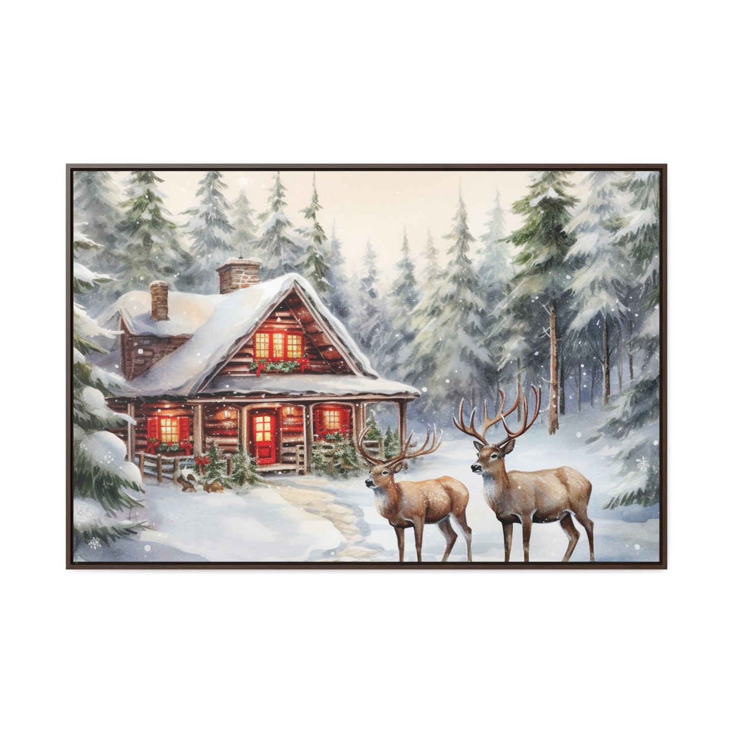 Snowy Cabin Canvas Wraps