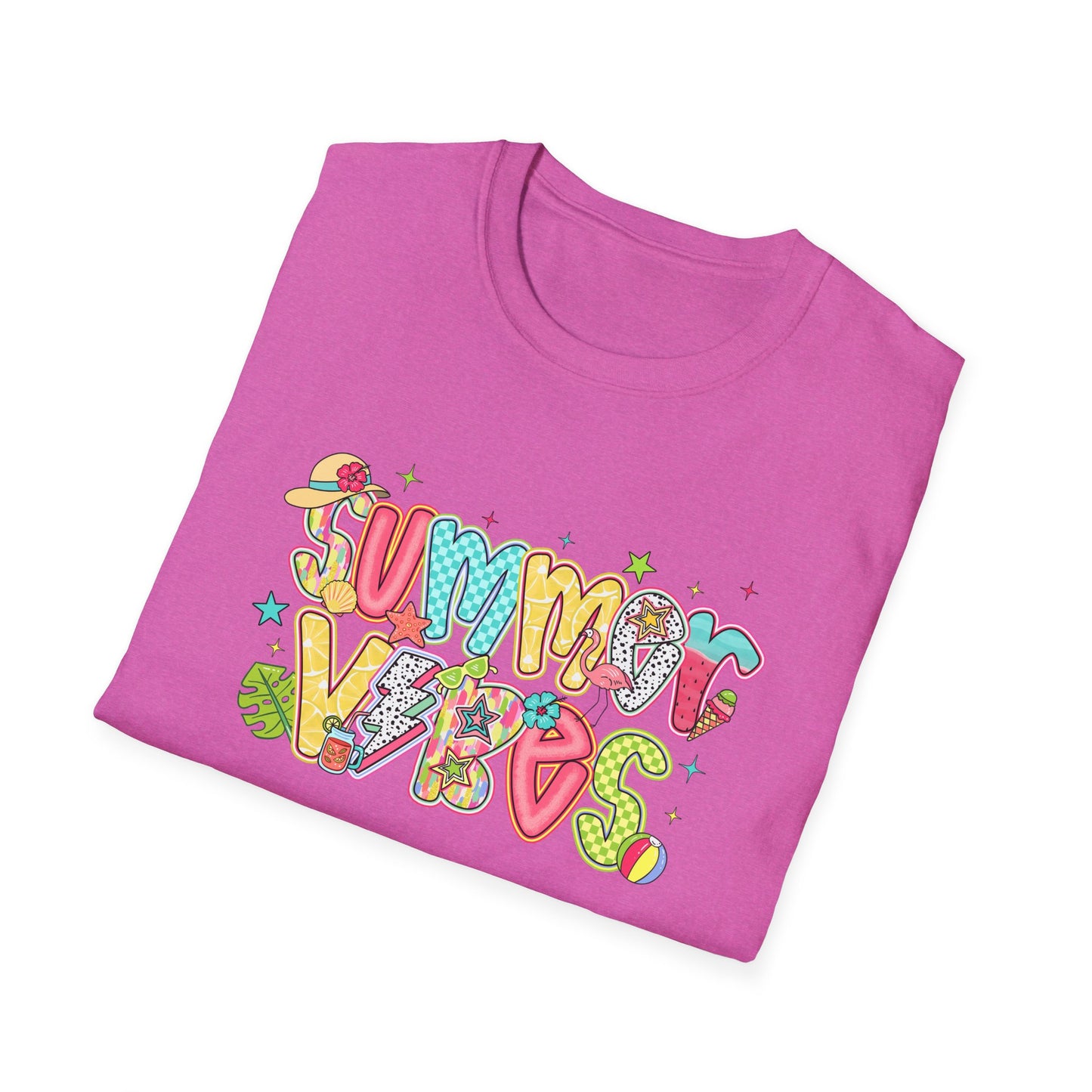 Colorful Summer Vibes Unisex Softstyle T-Shirt