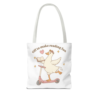 "Off to Make Reading Fun"Book Lover Tote
