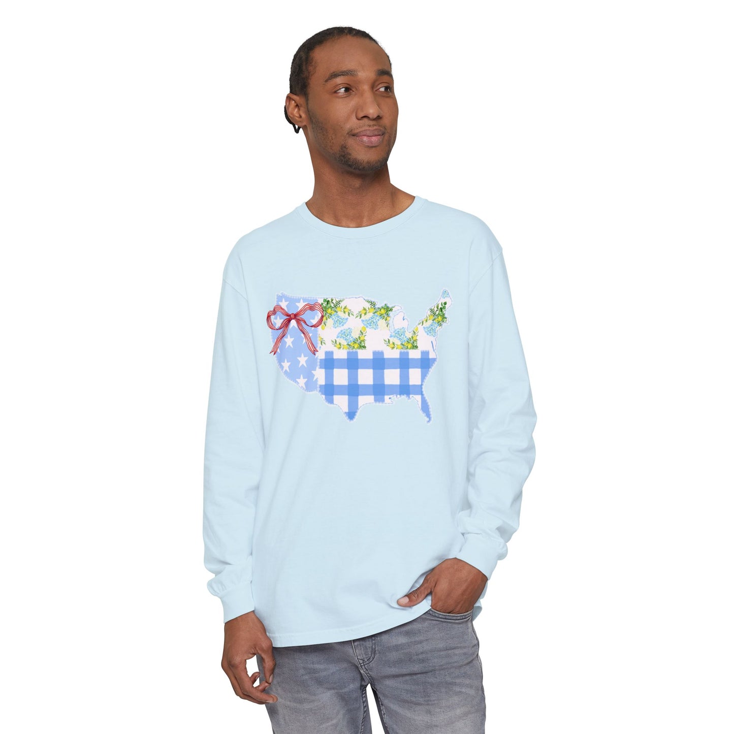 Cozy Quilted USA Long Sleeve Tee
