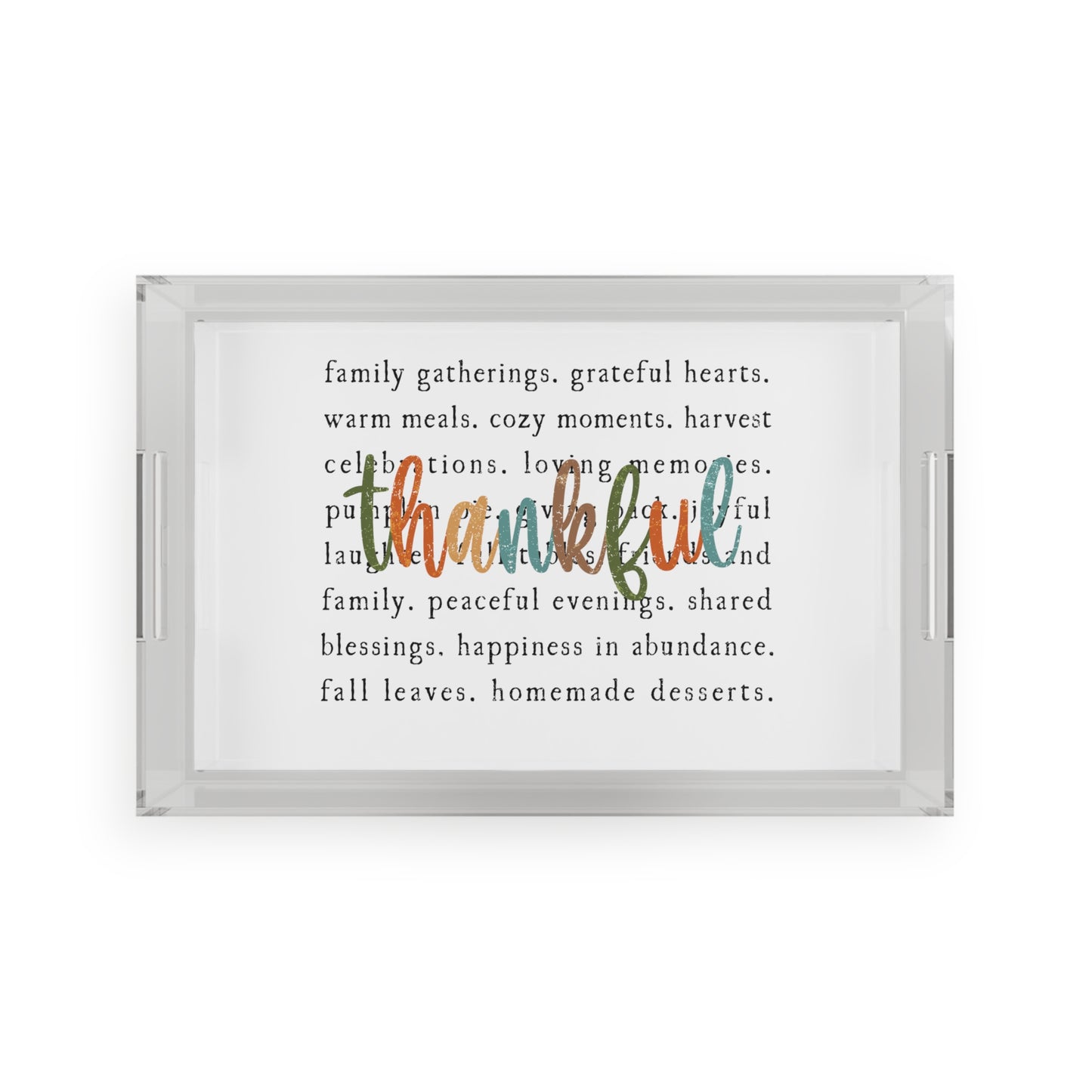 Thankful Acrylic Serving Tray