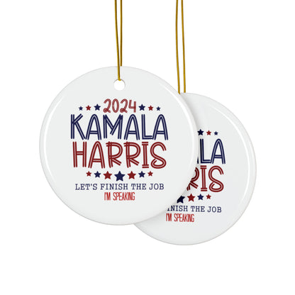 Kamala Harris Ceramic Ornaments, 2-Side Print, (1pc, 3pcs, 5pcs, 10pcs)