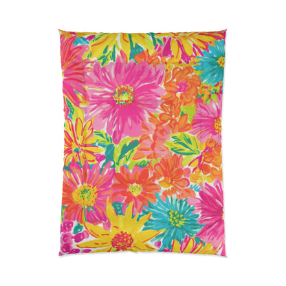 Hot Pink Floral Comforter