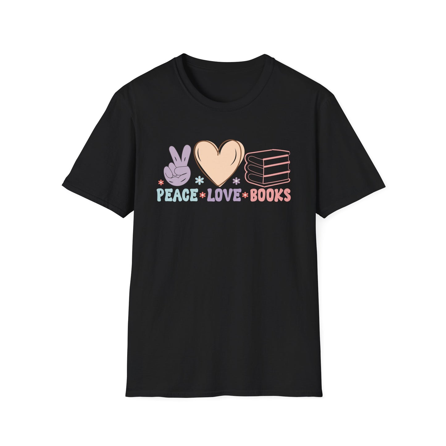 Peace Love Books Softstyle T-Shirt