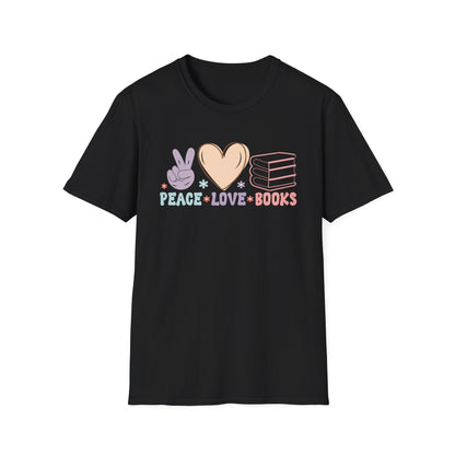 Peace Love Books Softstyle T-Shirt