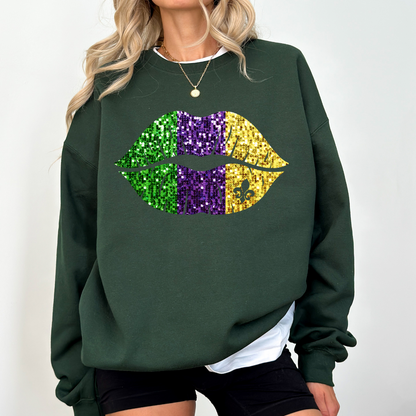 Mardi Gras Lips Sweatshirt