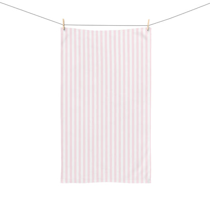 Coquette Pink and White Striped Hand Towel