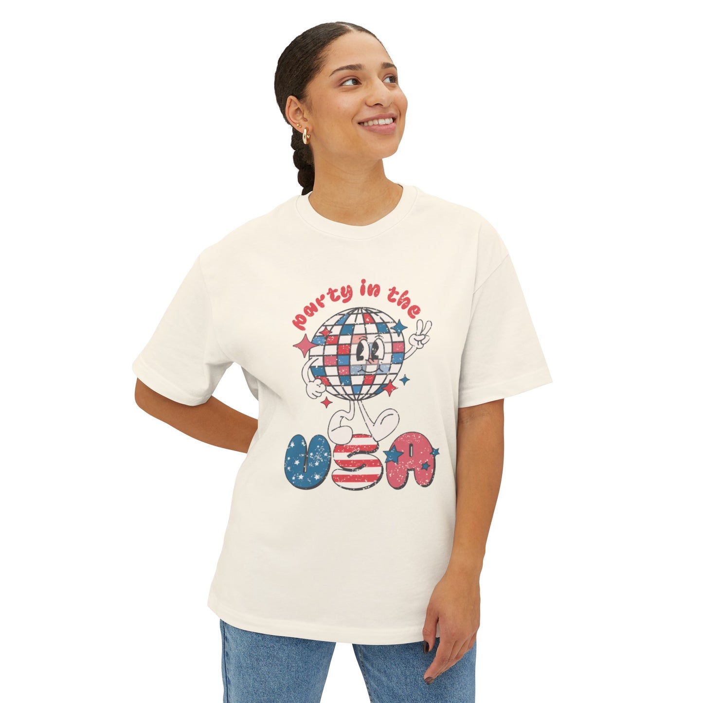 Retro Party in the USA Unisex Oversized Boxy Tee