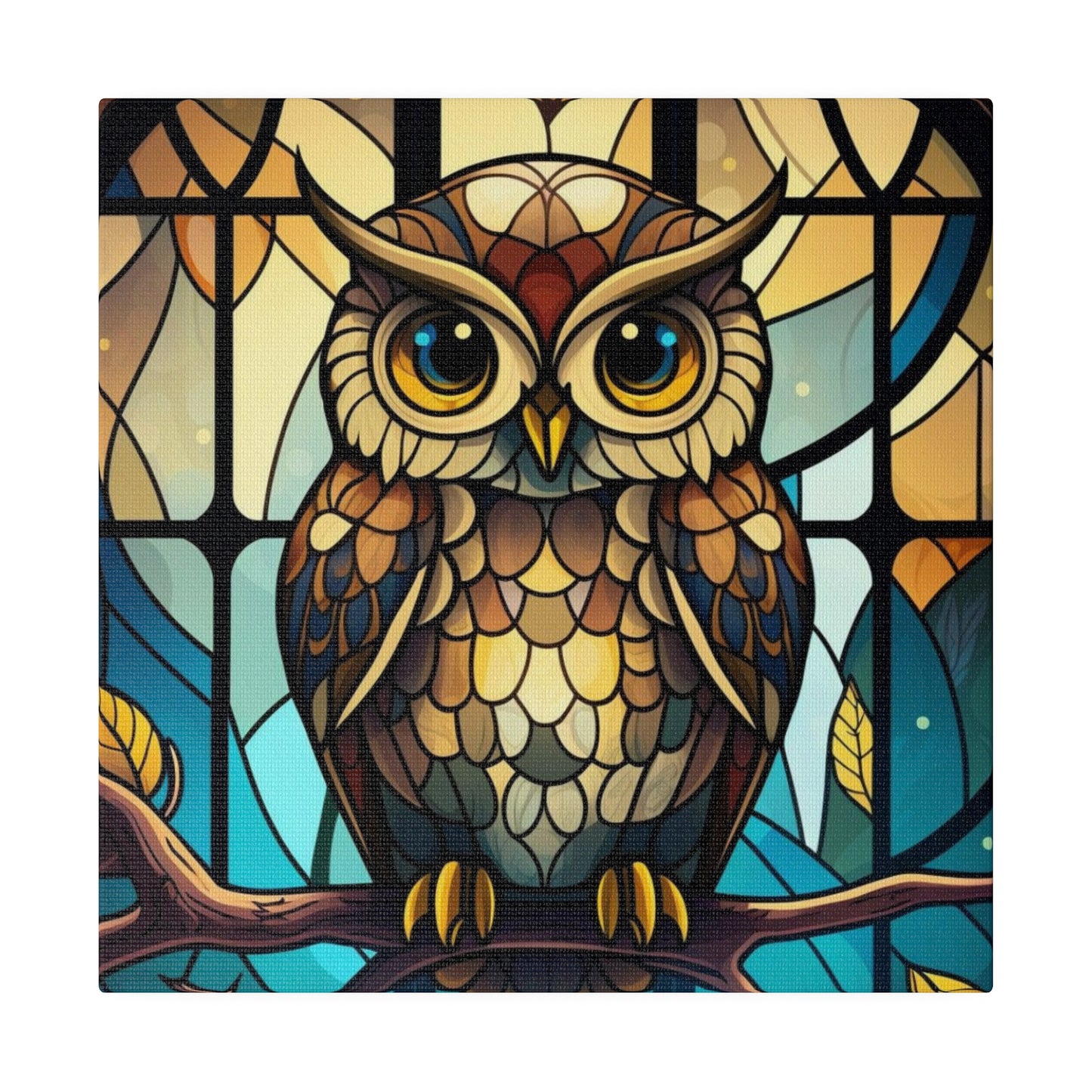 Stained Glass Owl Wall Art Matte Canvas