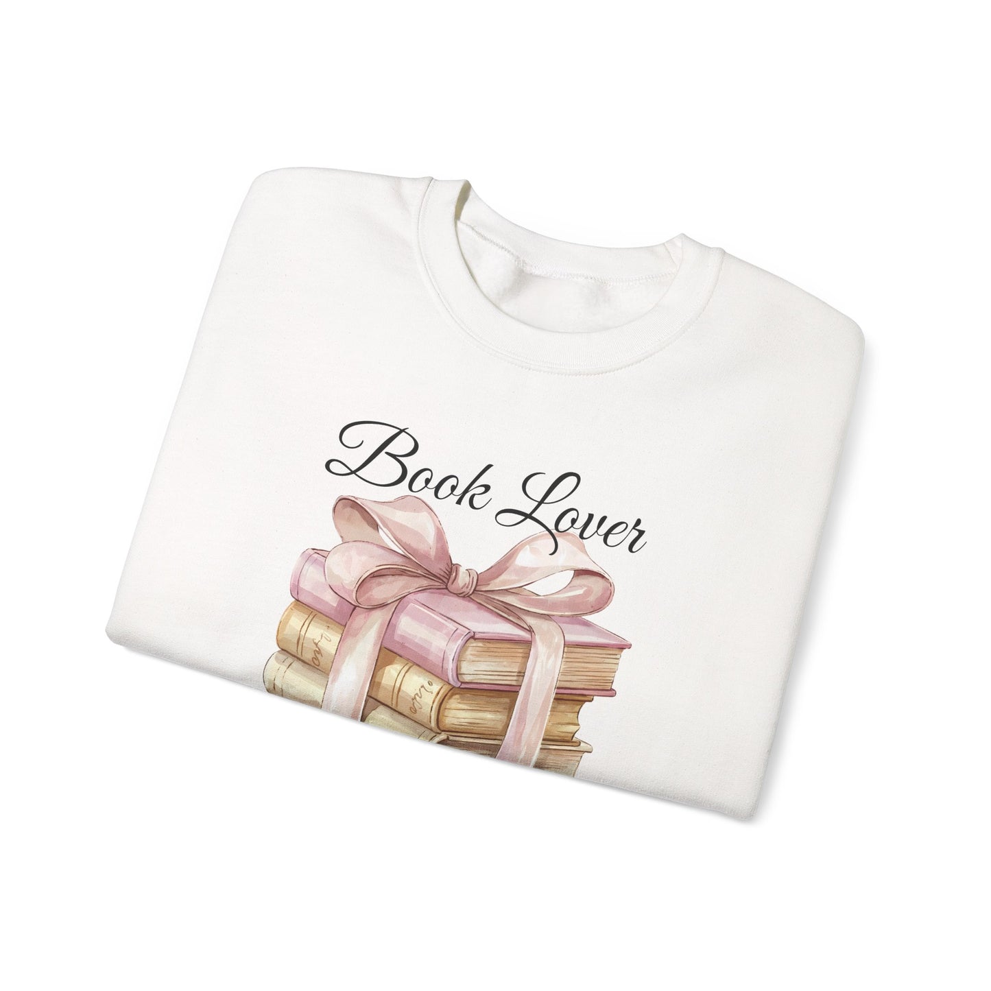 Book Lover Sweatshirt — Stack of Books with Ribbon Graphic