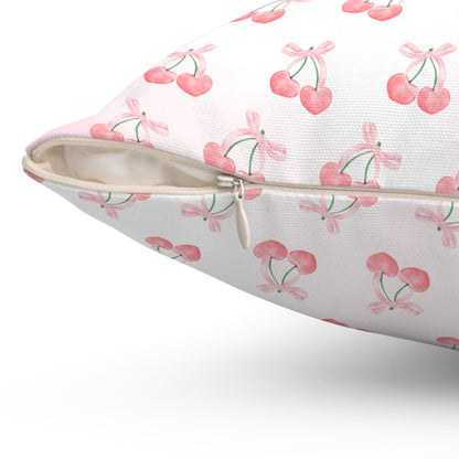 Coquette Cherry Square Pillow