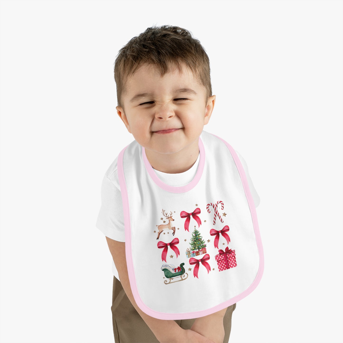 Coquette Christmas Baby Bib