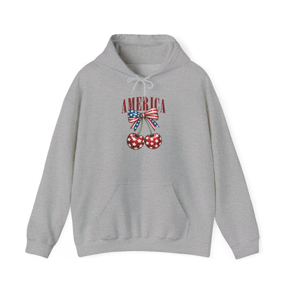 Patriotic Cherry Print Hoodie
