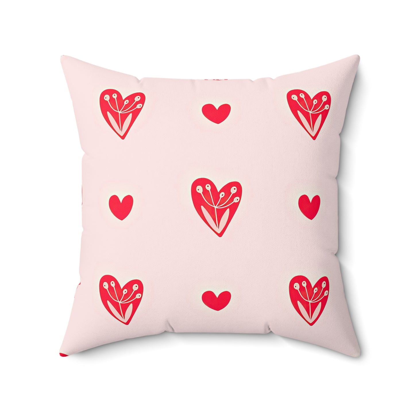 Red Heart and Stripes Throw Square Pillow