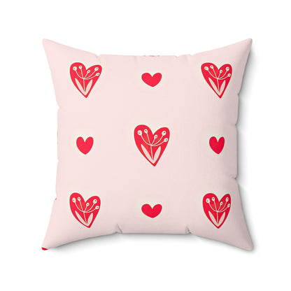 Red Heart and Stripes Throw Square Pillow