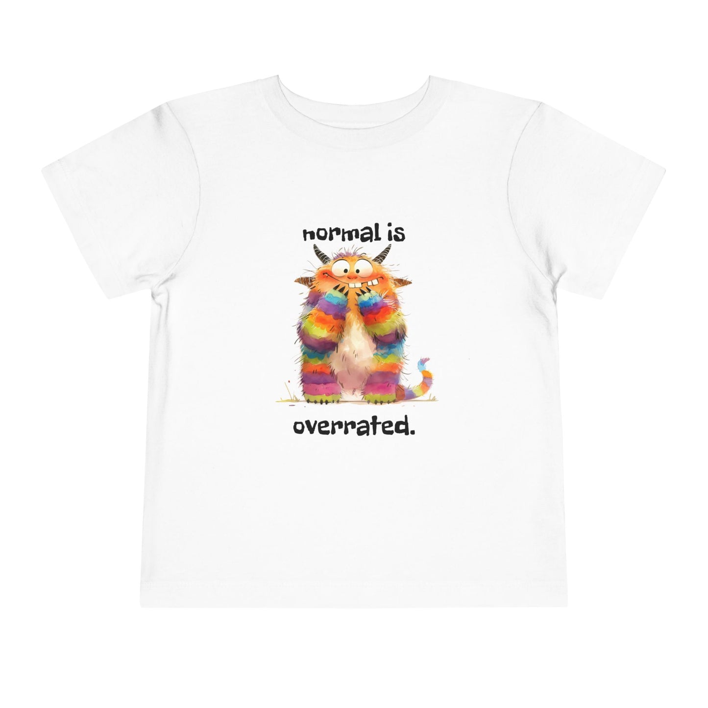 Toddler Tee — Rainbow Cat “Normal Is Overrated” Cute Kids Graphic Shirt