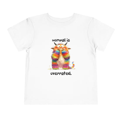 Toddler Tee — Rainbow Cat “Normal Is Overrated” Cute Kids Graphic Shirt