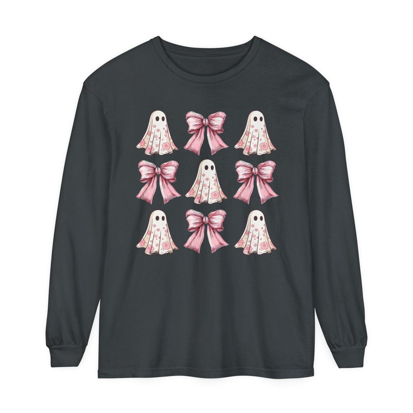 Coquette Pretty Ghost Halloween Long Sleeve T-Shirt