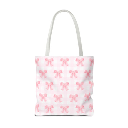 Girlie Pink Coquette Bow Tote Bag