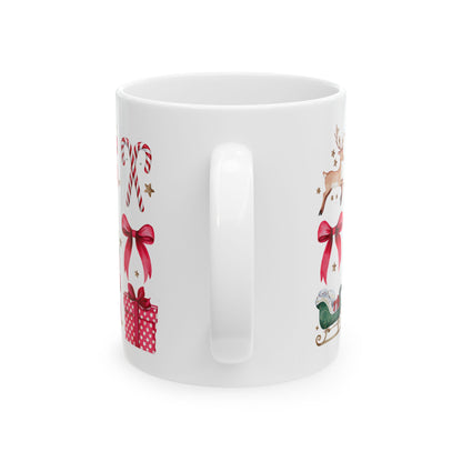 Coquette Christmas Ceramic Mug, (11oz, 15oz)