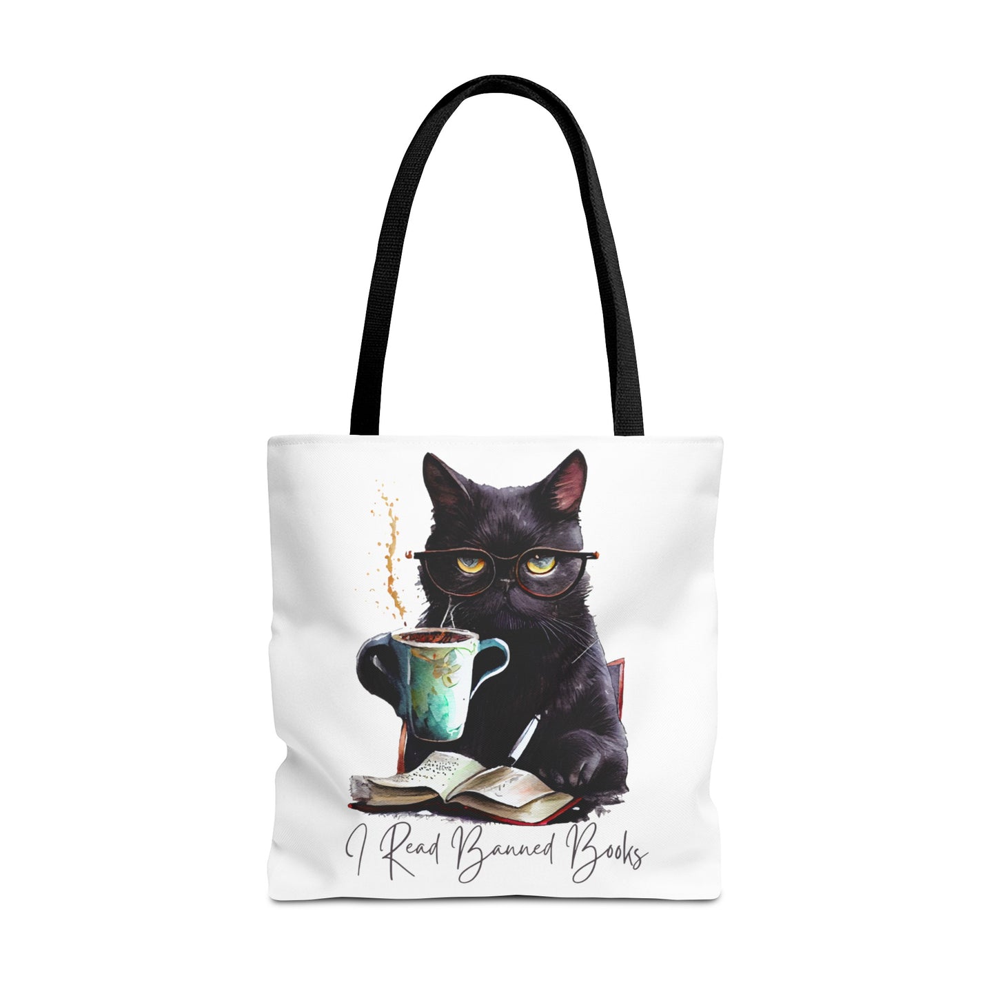 I READ BANNED BOOKS BLACK CAT Tote Bag