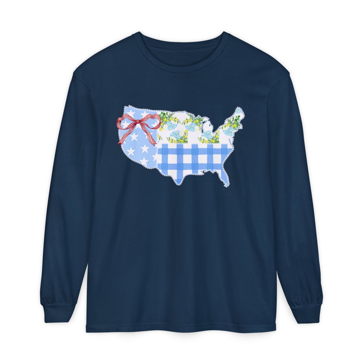 Cozy Quilted USA Long Sleeve Tee